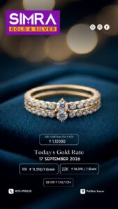 gold rate poster designed for simra jewellery